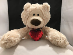 Large Teddy Bear with a Big RED Heart - Comfort and Therapy for People with Dementia or Alzheimer's. Size: 18 inches high