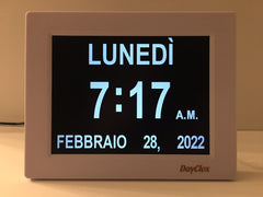 DayClox ITALIAN LANGUAGE Memory Loss Digital Calendar Day Clock -  