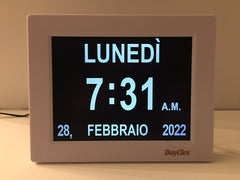 DayClox ITALIAN LANGUAGE Memory Loss Digital Calendar Day Clock -  