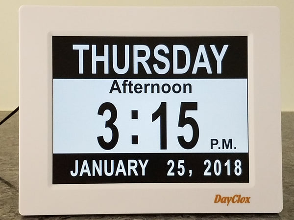 DayClox  5-Cycle Clock / Black & White / "FREE Large Print Playing Cards - ............."FREE SHIPPING"